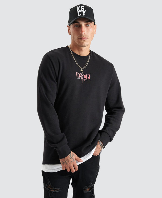 Kiss Chacey Santa Ana Layered Dual Curved Sweater - Jet Black BLACK