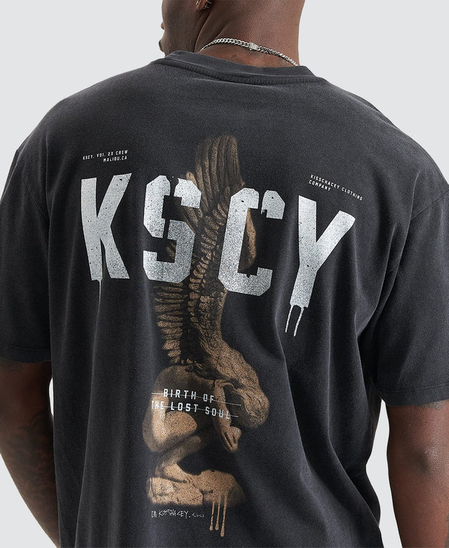 Kiss Chacey Saxon Box Fit Tee - Mineral Black BLACK