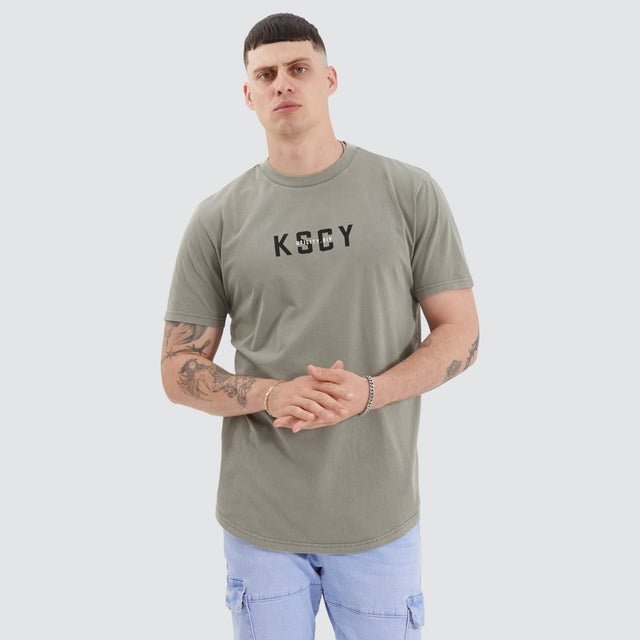 Kiss Chacey Shafer Dual Curved Tee Pigment Khaki