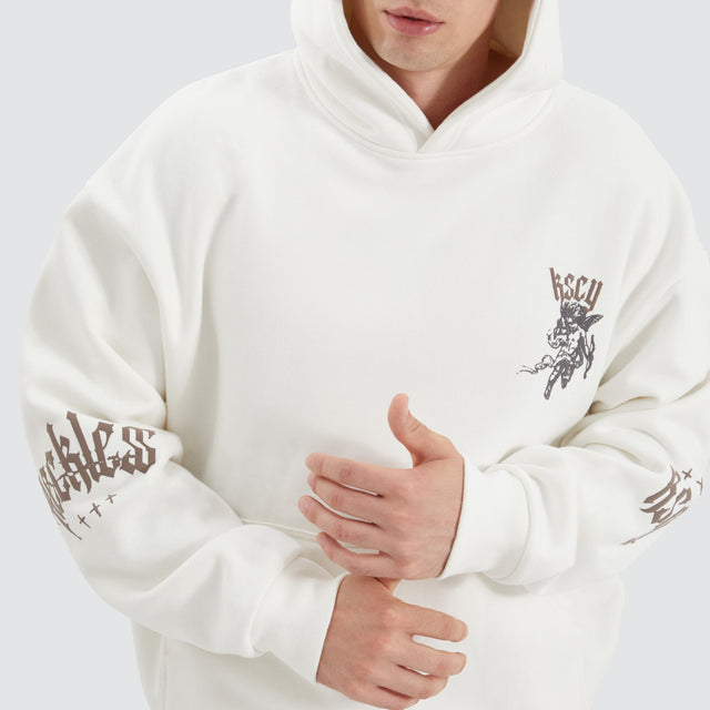 Kiss Chacey Shield Oversized Hoodie Natural White