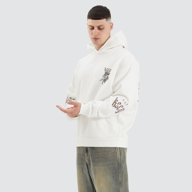 Kiss Chacey Shield Oversized Hoodie Natural White