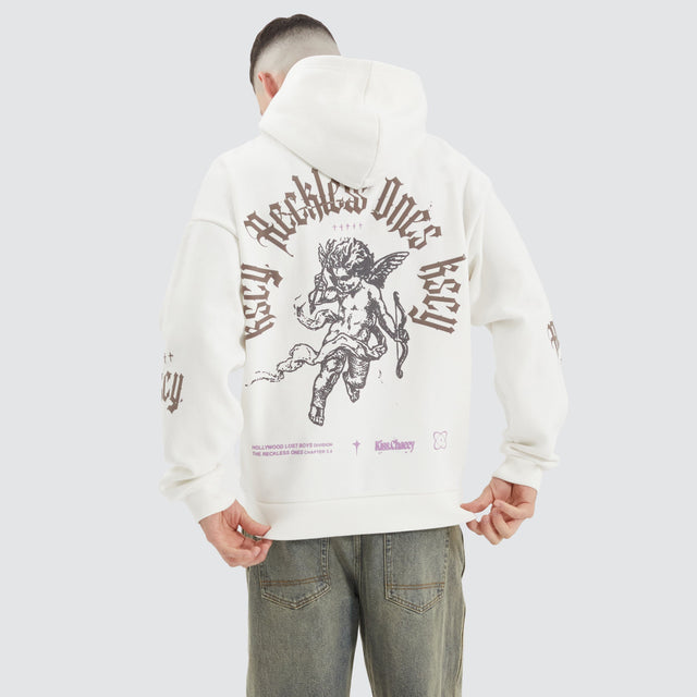 Kiss Chacey Shield Oversized Hoodie Natural White