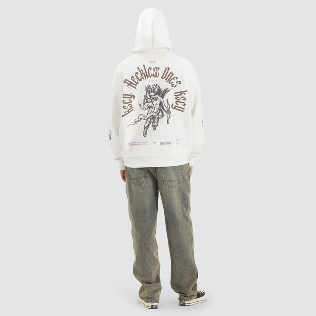 Kiss Chacey Shield Oversized Hoodie Natural White