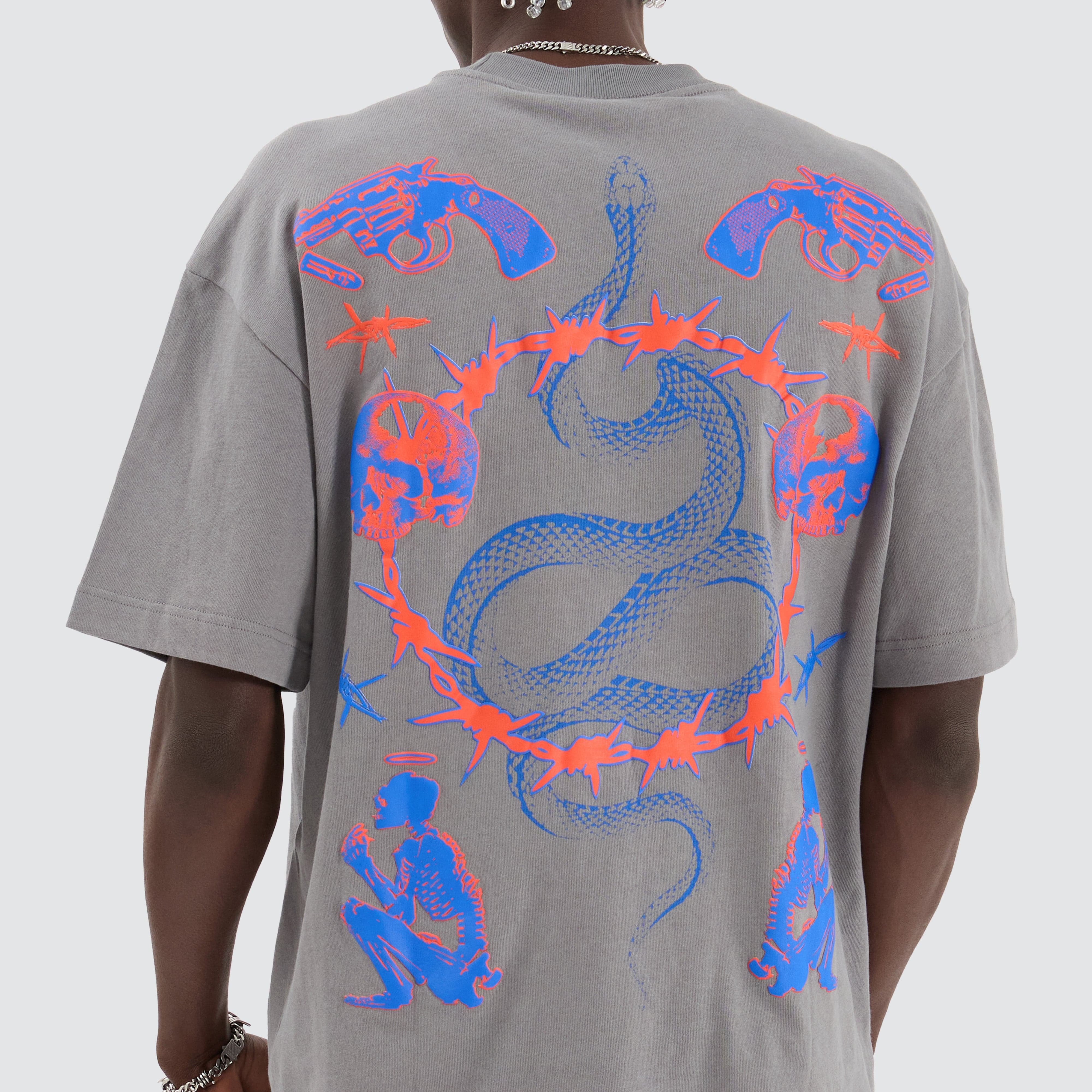 KSCY Slither Heavy Weight Street Tee Steel in Grey | Neverland Store