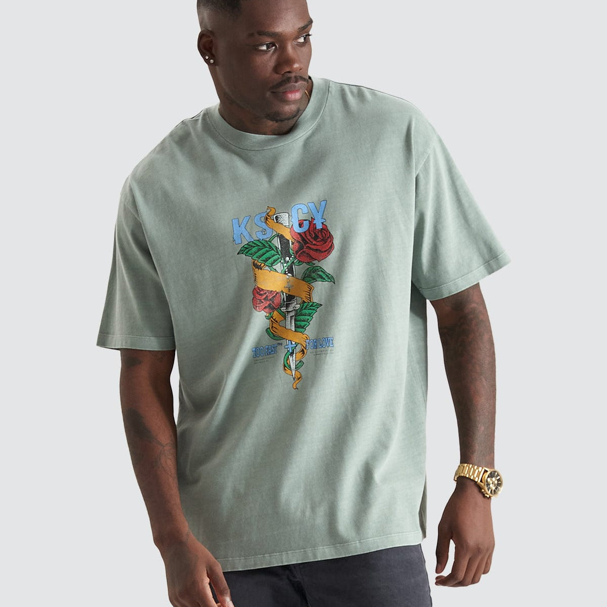 KSCY South Box Fit T-Shirt Sage | Neverland Store