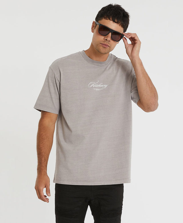 Kiss Chacey Steel Doves Heavy Box Fit Tee - Pigment Gull GREY