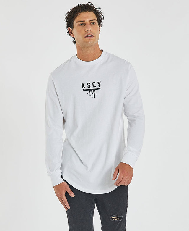 Kiss Chacey Summit Dual Curved Long Sleeve T-Shirt White