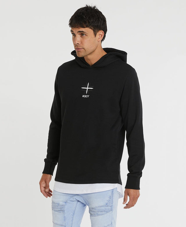 Kiss Chacey The Saint Layered Hooded Jumper Jet Black