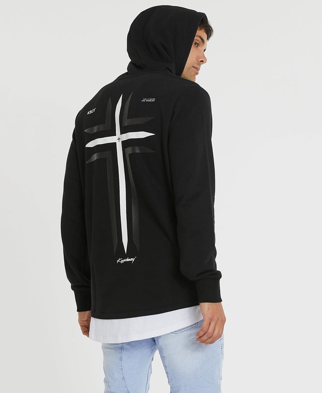 Kiss Chacey The Saint Layered Hooded Jumper Jet Black