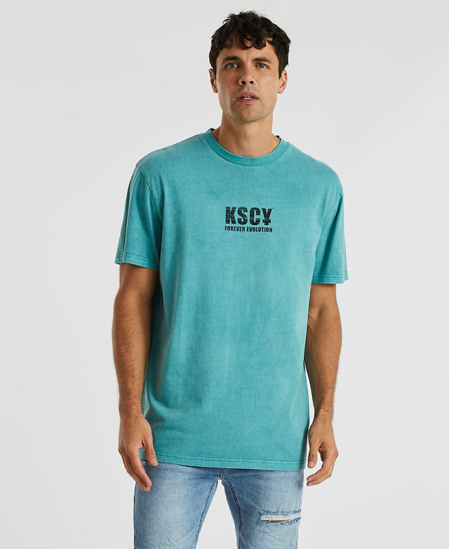 Kiss Chacey Wrath Relaxed Tee - Pigment Dusty Turquoise BLUE