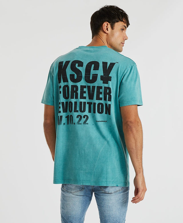 Kiss Chacey Wrath Relaxed Tee - Pigment Dusty Turquoise BLUE