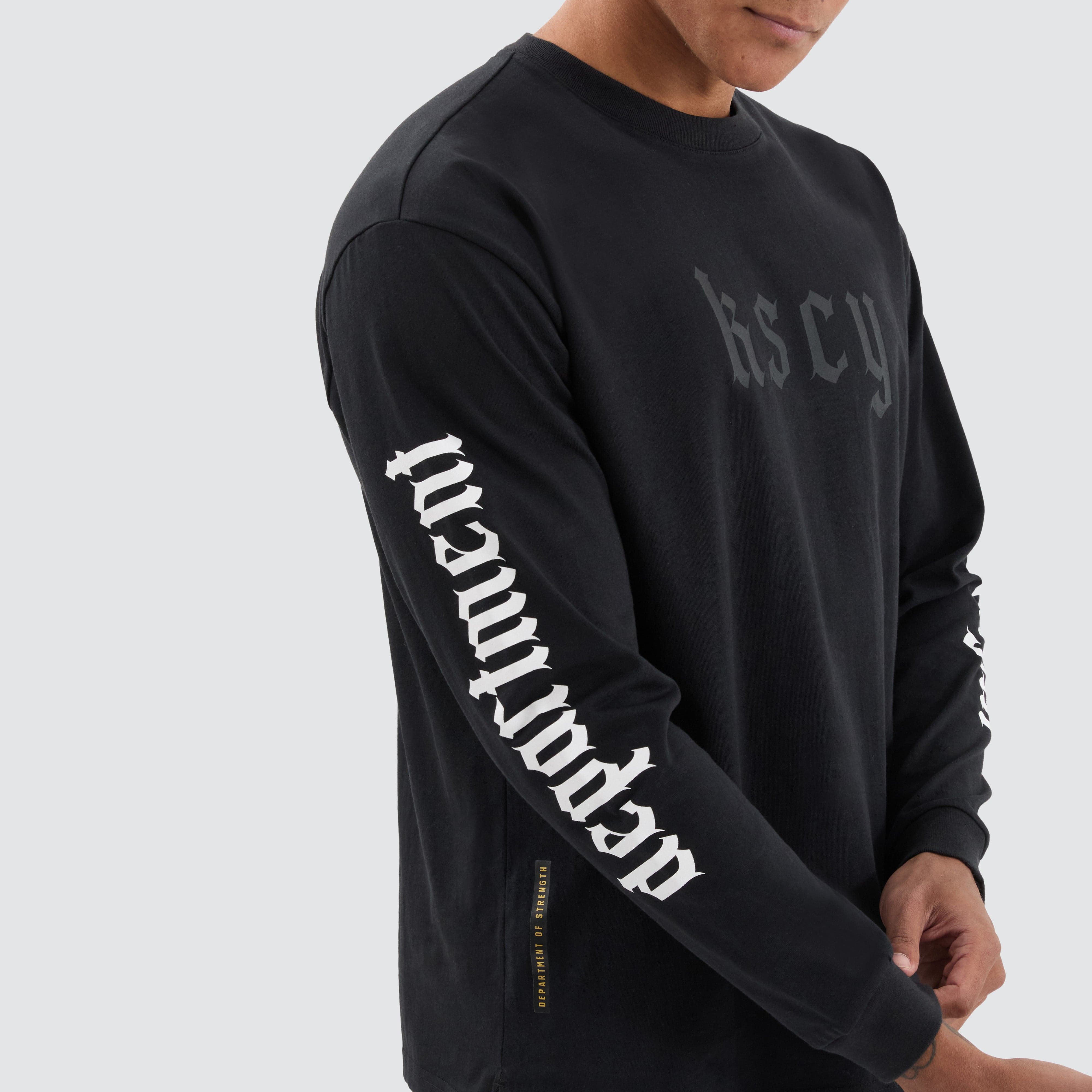 KSCY ACTIVEWEAR Peak Longsleeve Tee in DOS Black | Neverland Store
