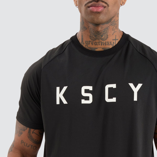 KSCYDOS Prime Raglan Dual Curved Tee Jet Black