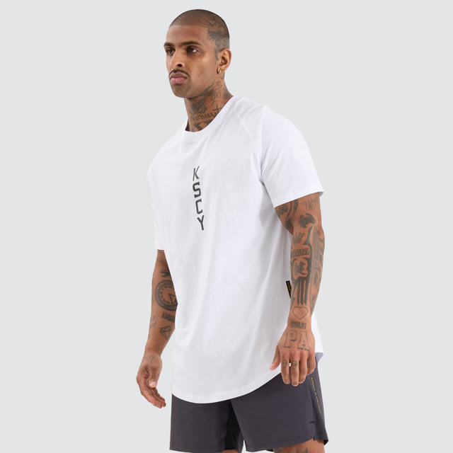 KSCYDOS Venture Raglan Dual Curved Tee Optical White