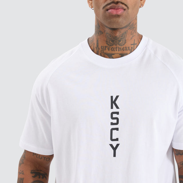 KSCYDOS Venture Raglan Dual Curved Tee Optical White