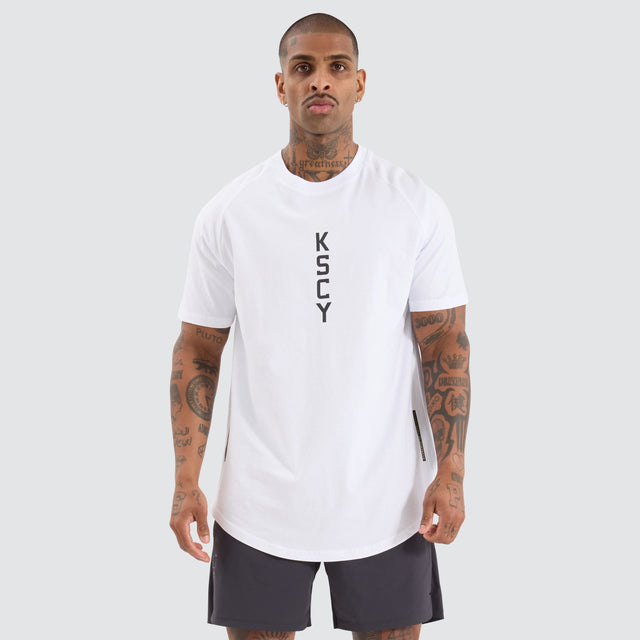 KSCYDOS Venture Raglan Dual Curved Tee Optical White