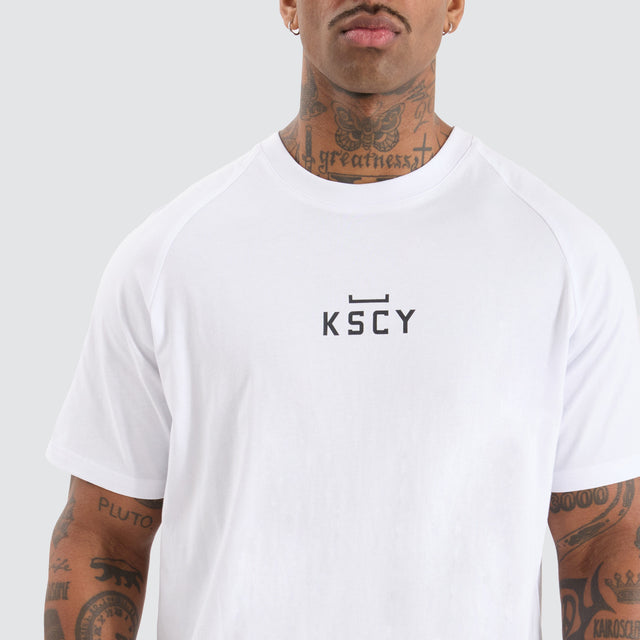 KSCYDOS Vital Raglan Dual Curved Tee Optical White