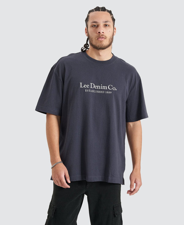 Lee Jeans Denim Co Boxed Concrete Navy Blue T-Shirt