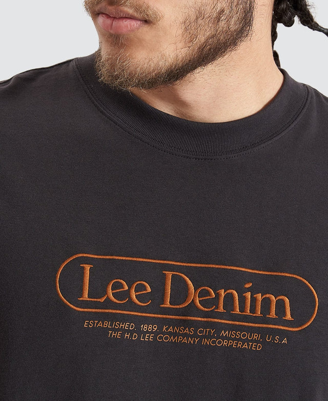 Lee Jeans Lockout Baggy Worn Black T-Shirt