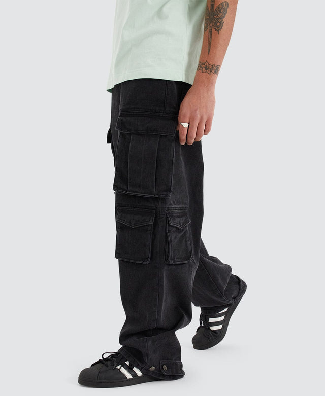 Mind Gallery Galaxy Cargo Pants - Washed Black BLACK