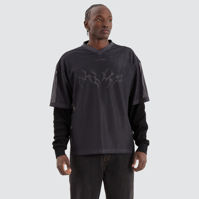 Mind Gallery Metal Layered Long Sleeve Jersey Anthracite Black