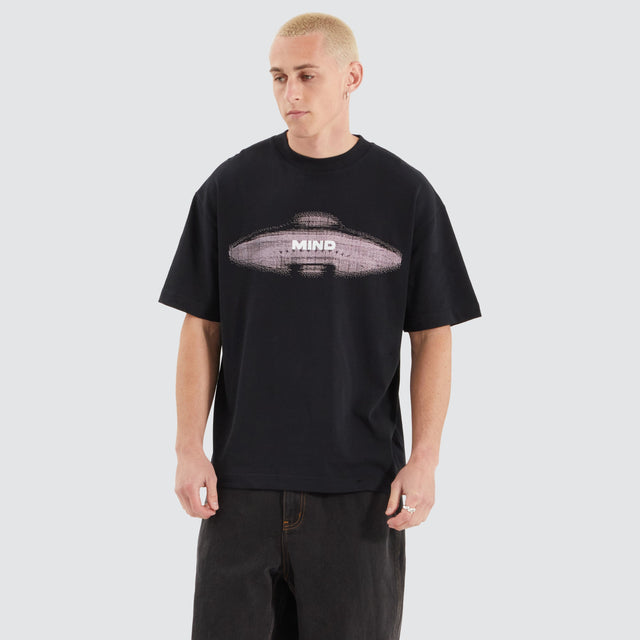 Mind Gallery UFO Heavy Street Fit Tee Anthracite Black