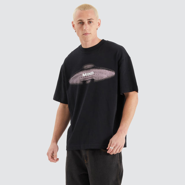 Mind Gallery UFO Heavy Street Fit Tee Anthracite Black