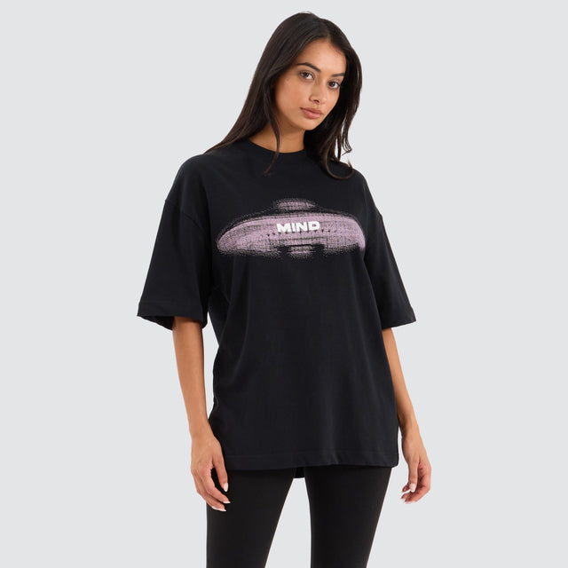 Mind Gallery UFO Heavy Street Fit Tee Anthracite Black