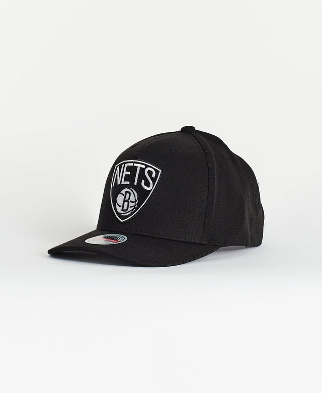 Mitchell & Ness Brooklyn Nets 5 Panel Classic Red Snapback Black & White