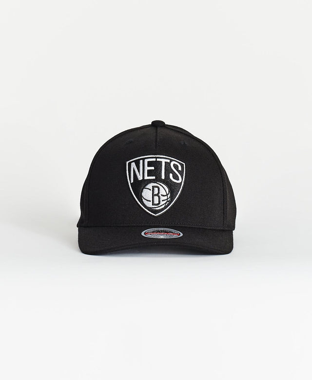 Mitchell & Ness Brooklyn Nets 5 Panel Classic Red Snapback Black & White