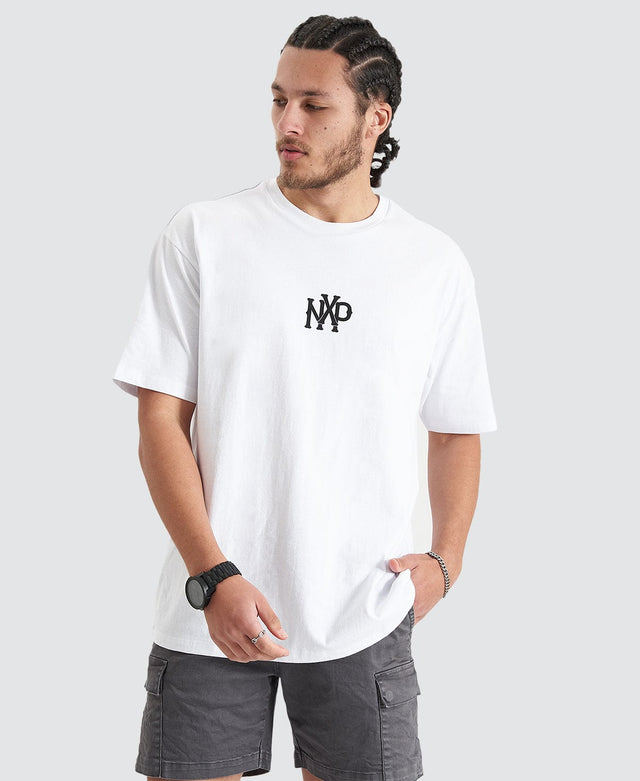 Nena and Pasadena Academy Heavy Box Fit Tee Optical White