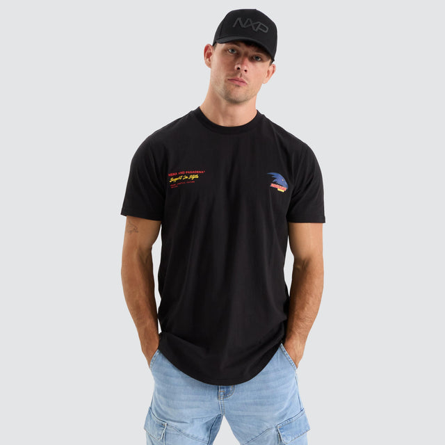 Nena and Pasadena Adelaide Crows AFL Dual Curved Tee Jet Black