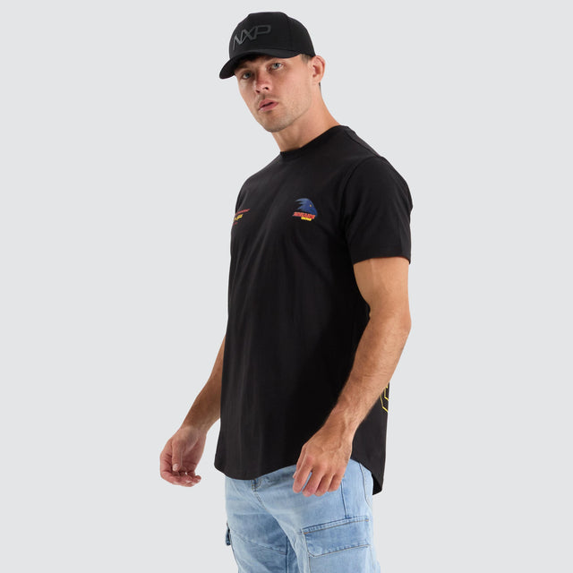 Nena and Pasadena Adelaide Crows AFL Dual Curved Tee Jet Black