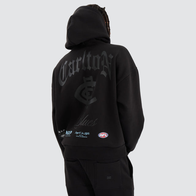 Nena and Pasadena AFL Carlton Blues AFL Box Fit Hoodie Jet Black