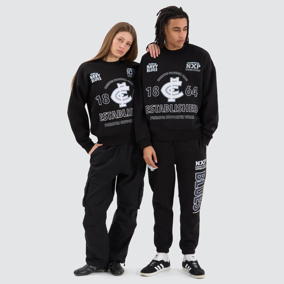 NXP x AFL Carlton Blues Box Fit Sweater in Jet Black – Neverland Store