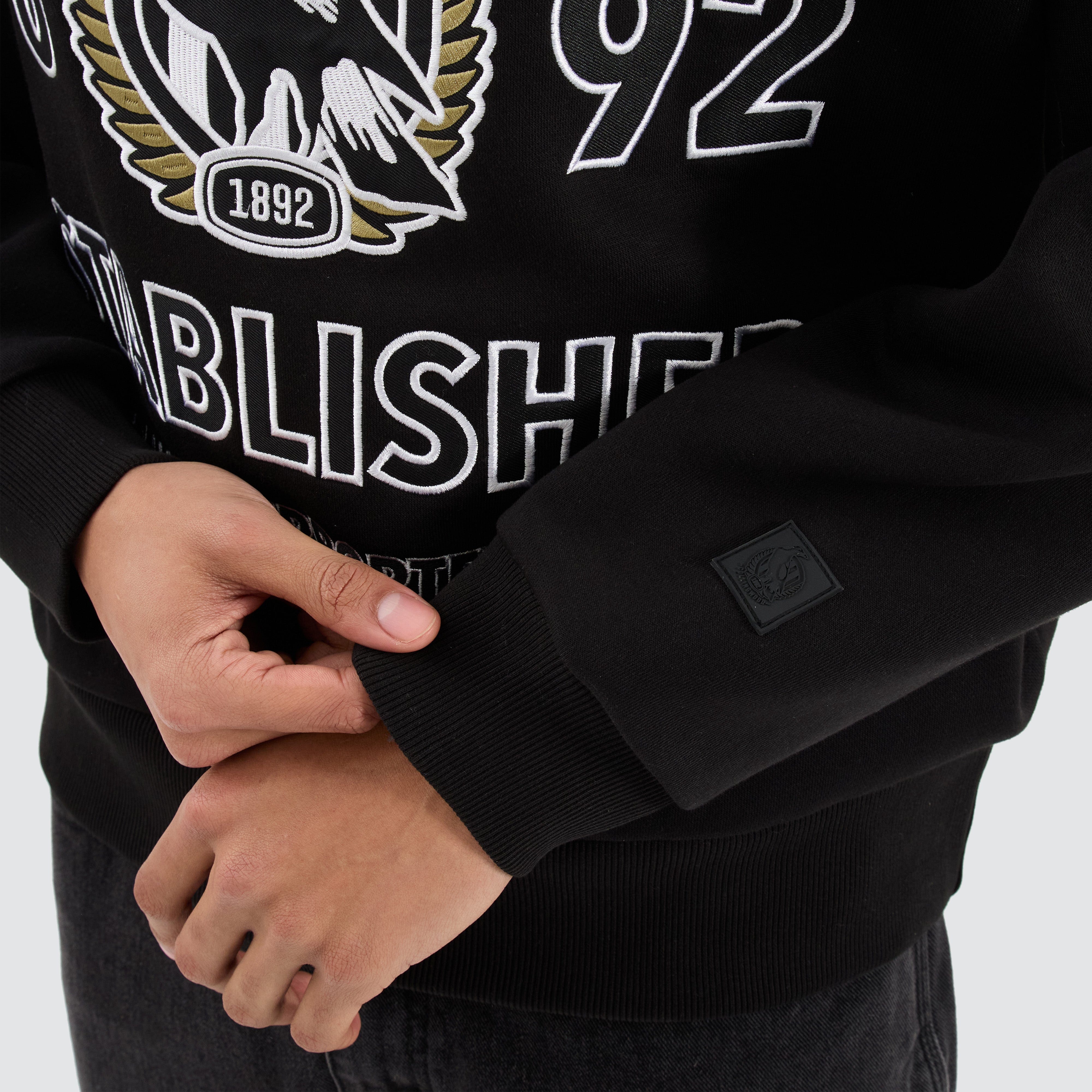 NXP x AFL Collingwood Magpies Box Fit Sweater in Jet Black