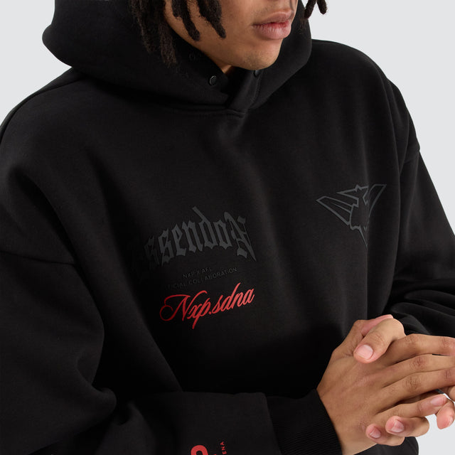 Nena and Pasadena AFL Essendon Bombers AFL Box Fit Hoodie Jet Black