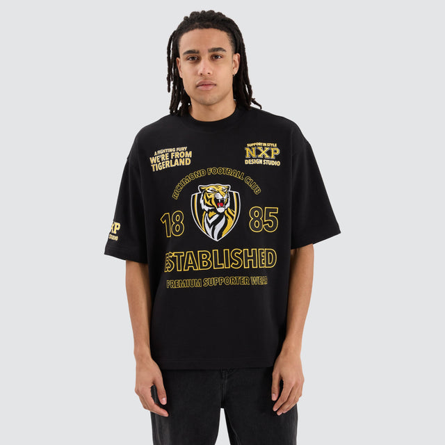 Nena and Pasadena AFL Richmond Tigers AFL Mega Loopback Tee Jet Black