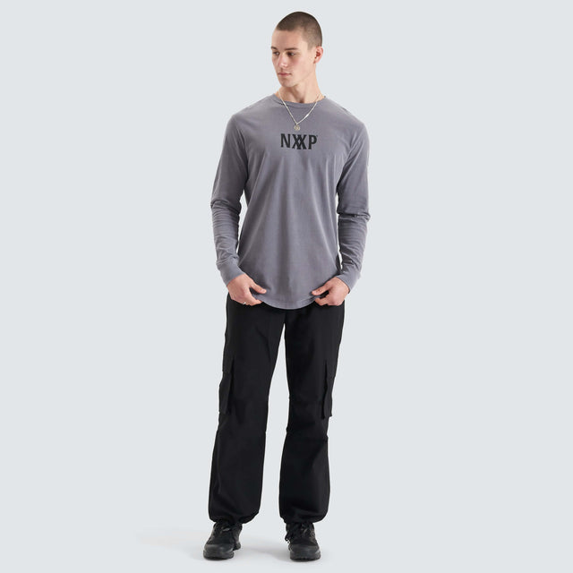 Nena and Pasadena Beam Heavy Dual Curved Longsleeve  Pigment Steel Grey