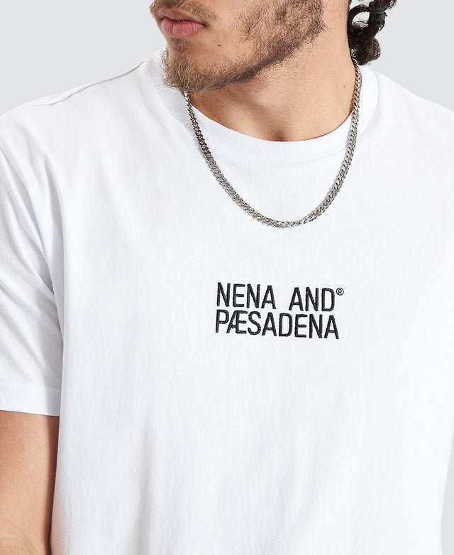 Nena and Pasadena Blockade Dual Curved Tee Optical White