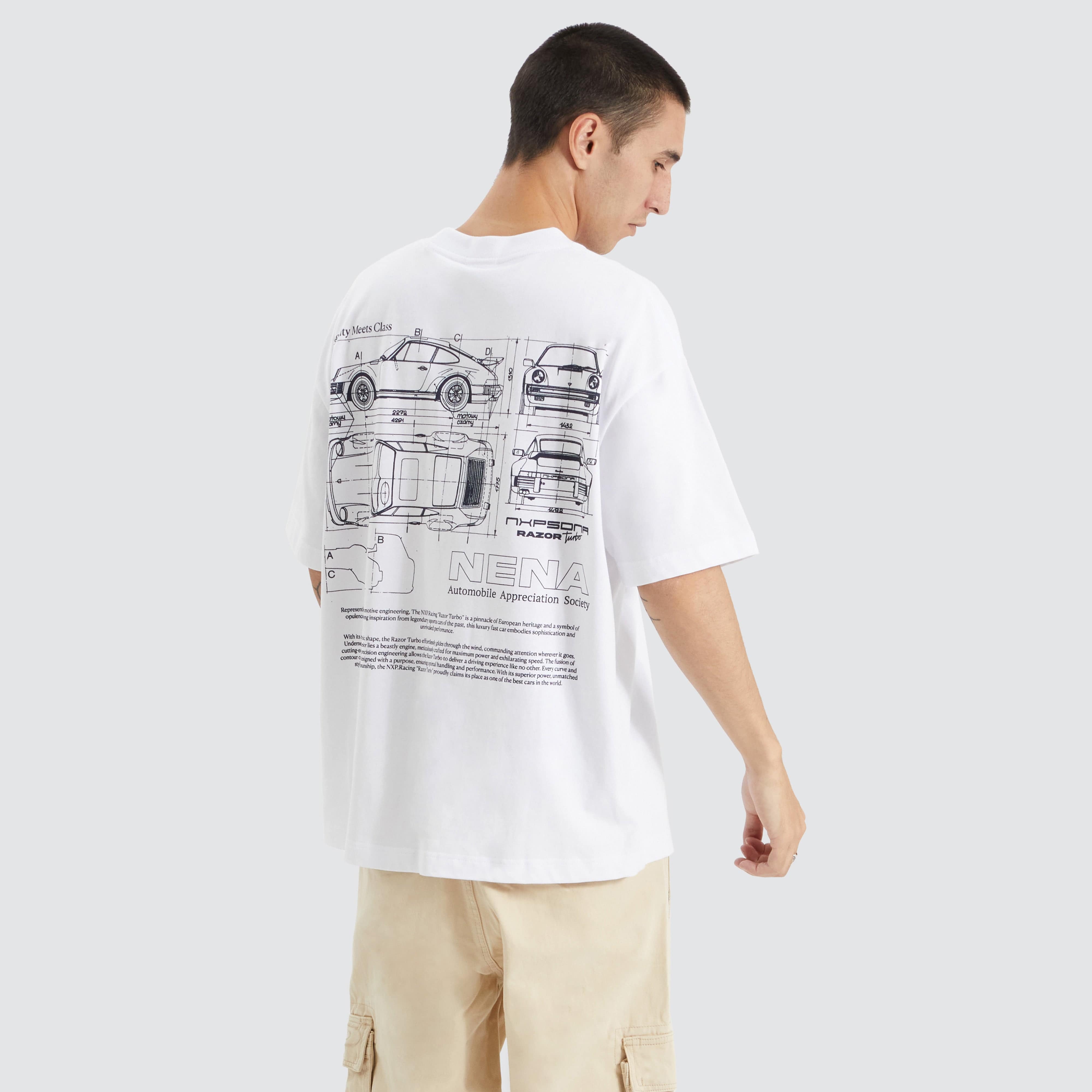 NXP Blueprint Extra Heavy Tee in White - Nena and Pasadena
