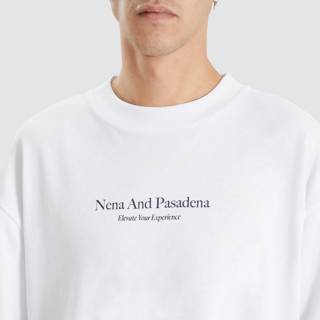 Nena and Pasadena Blueprint Extra Heavy Street Tee Optical White