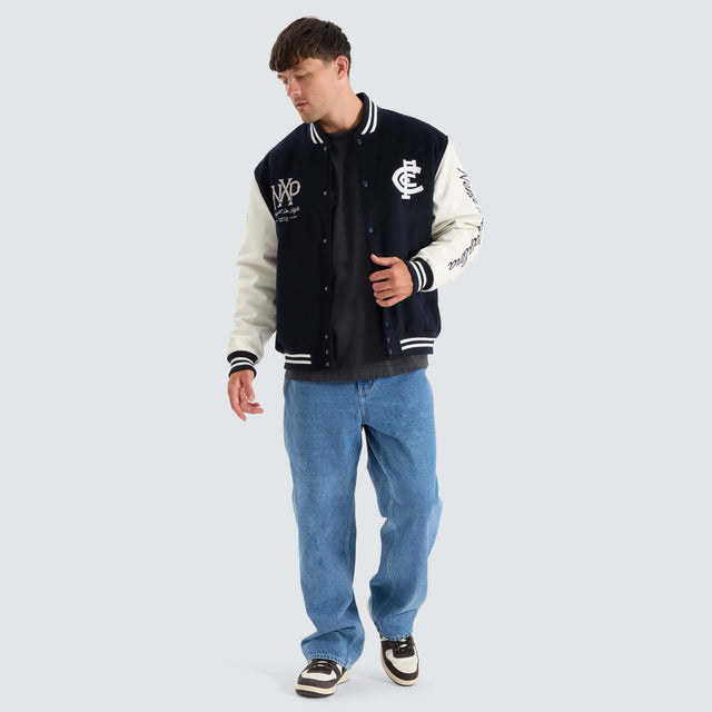 Nena and Pasadena Carlton Blues AFL Varsity Jacket Navy