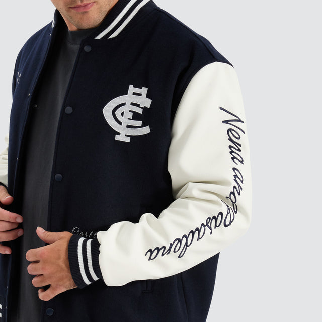 Nena and Pasadena Carlton Blues AFL Varsity Jacket Navy