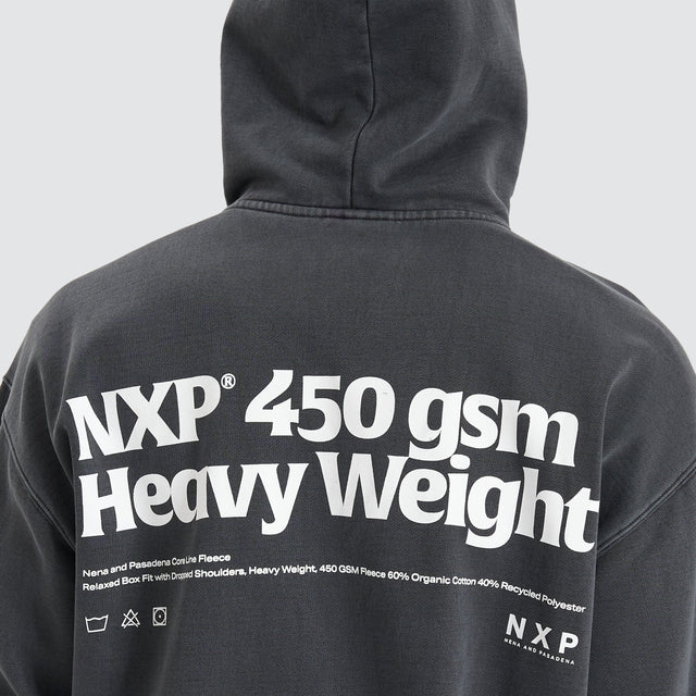 Nena and Pasadena Core Line Heavy Box Fit Hoodie Pigment Asphalt