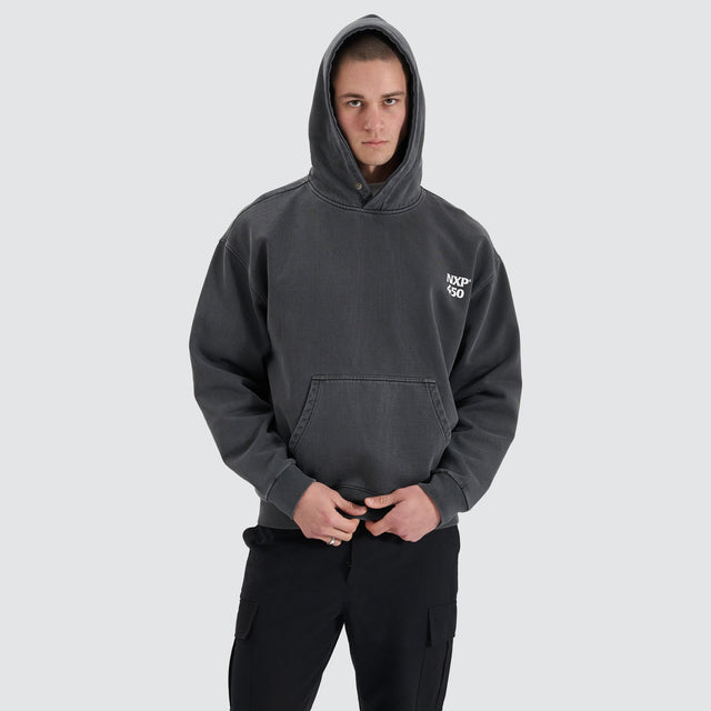 Nena and Pasadena Core Line Heavy Box Fit Hoodie Pigment Asphalt