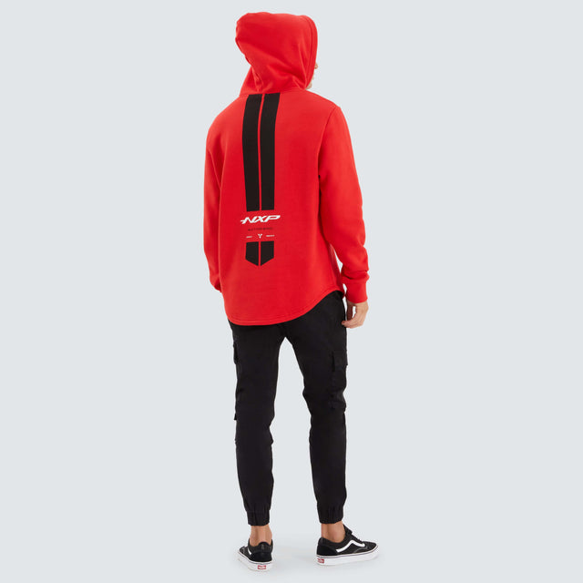 Nena and Pasadena Digit Dual Curved Hoodie Poppy Red