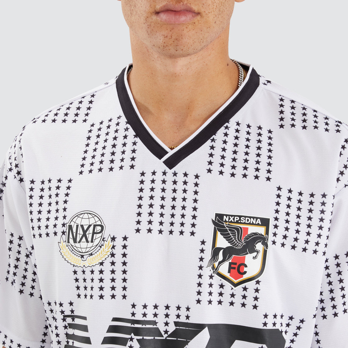 NXP Division Football Jersey in Black/White Check | Neverland Store