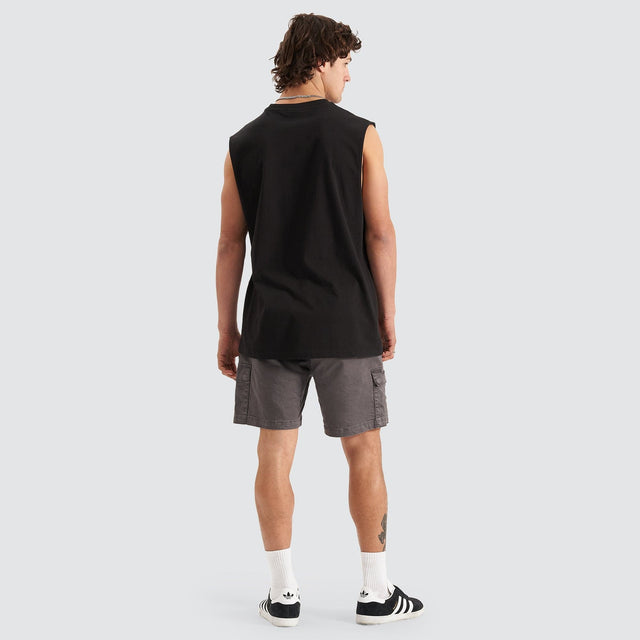 Nena and Pasadena Division Relaxed Muscle Tee Jet Black