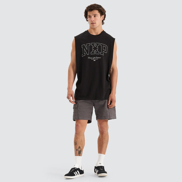 Nena and Pasadena Division Relaxed Muscle Tee Jet Black